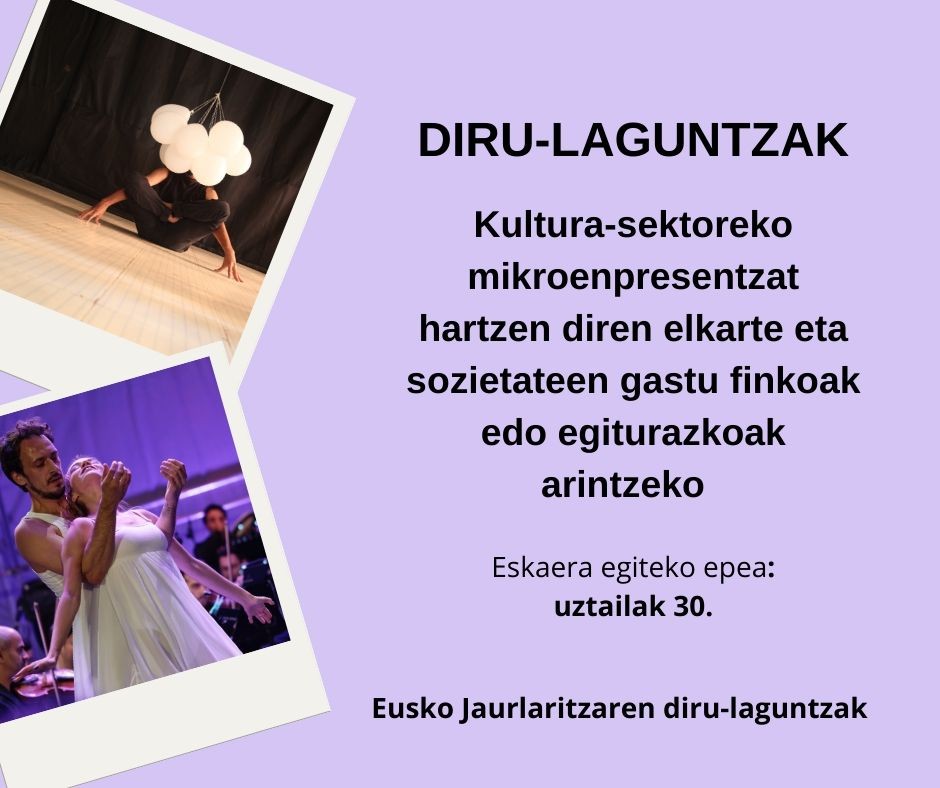 Kultura sektoreko elkarte eta sozietateentzako dirulaguntzak